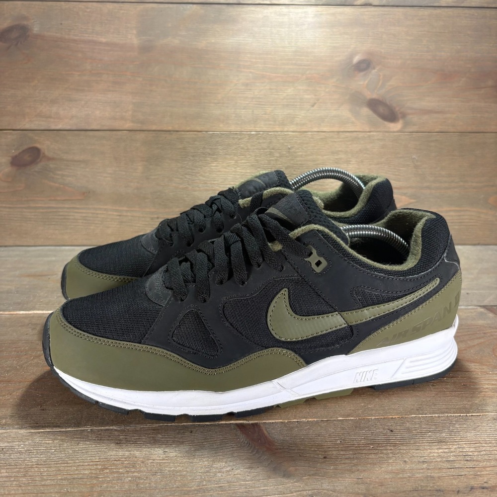 Nike Air Span II Mens size 9.5 shoes Black green Retro Lace Up sneakers